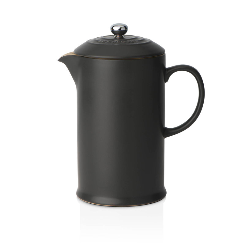 Le Creuset Stoneware Cafetiere with Metal Press, Satin Black