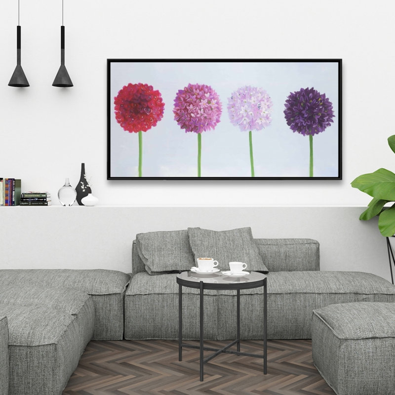 Dahlia pomponowa - 24"x48" Framed canvas