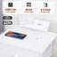 Ensemble de 2 tables de chevet modernes gris foncé avec station de charge et rangement pour tiroirs-506621884