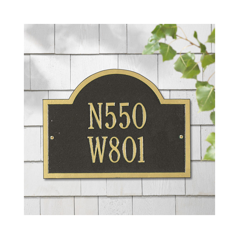 Wisconsin Special 2-Line Wall Address Plaque, Pewter and Silver, Yes