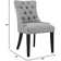 Modern Elegant Button Tufted Upholstered Fabric With Nailhead Trim, Side Chair