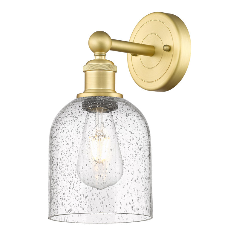 Applique murale 1 lumière 6 "Edison Allysson, Bullé, Or satiné