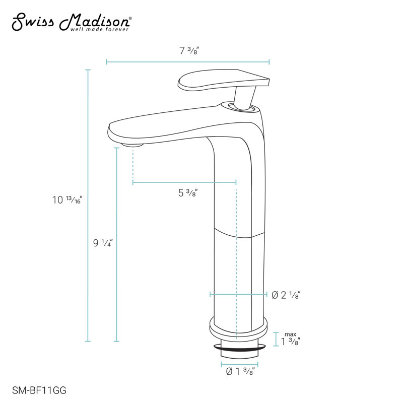 Robinet de salle de bain Sublime, Gris bronze
