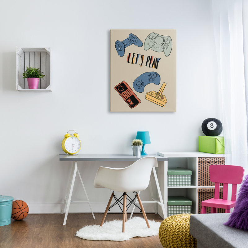 «Let's Play Expression Vintage» par Milli Villa - impression, H 40 po x l 30 po, Toile tendue