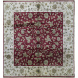 Hand-Knotted High-Quality Red and Ivory Area Rug