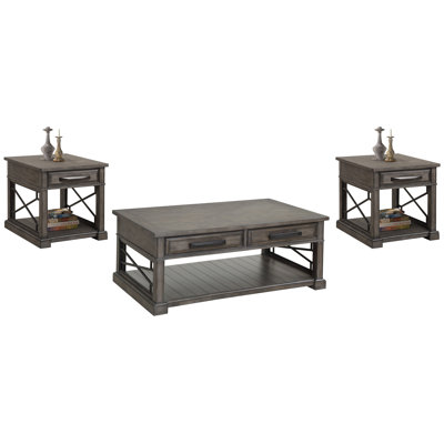 Table basse avec 2 tables de bout