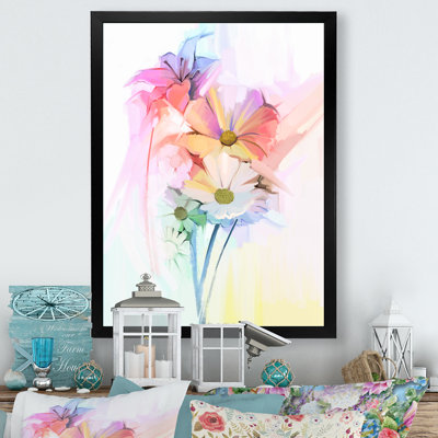 «Modern Gerbera Daisy Flower», reproduction d'art sur toile traditionnelle