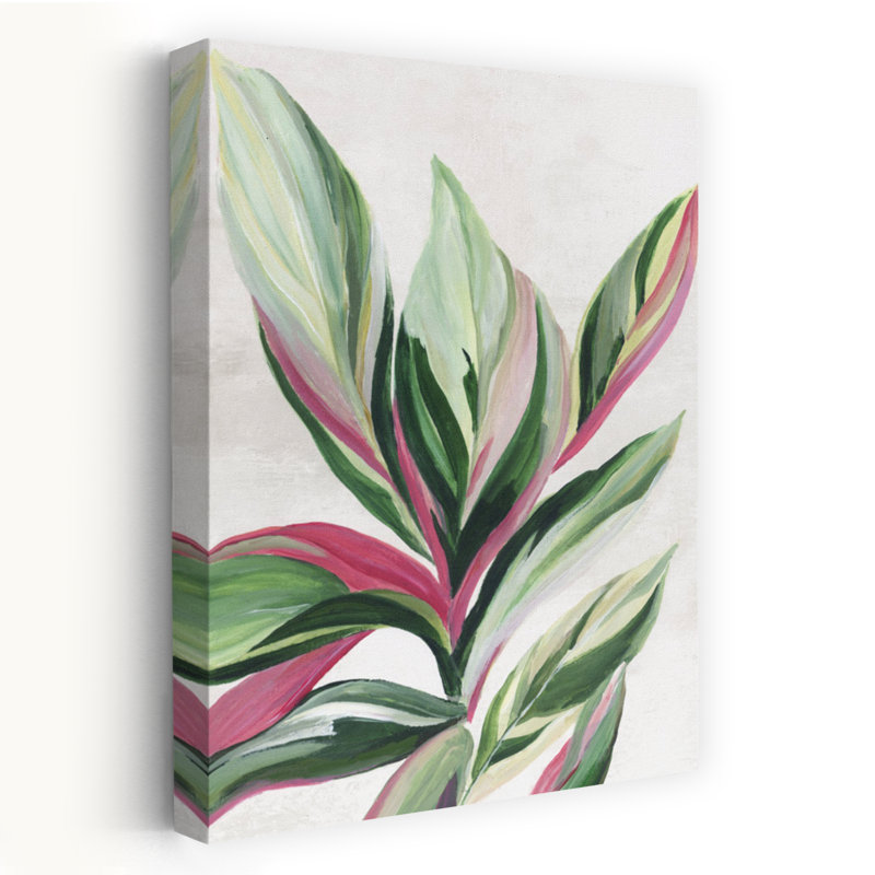 Feuilles de rose II, art de paysage naturel moderne abstrait, H 24 po x l 16 po
