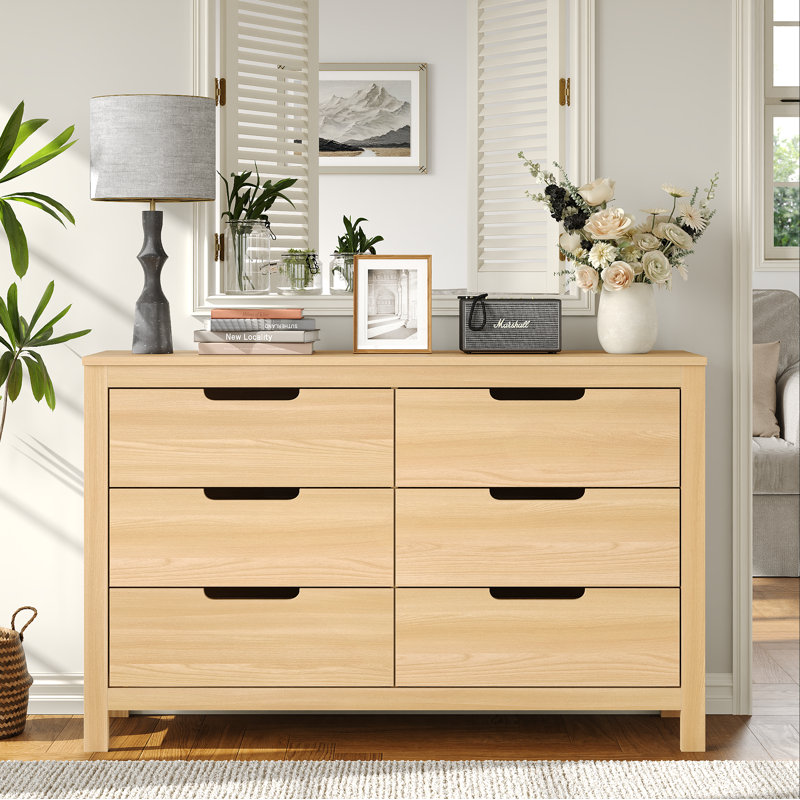 Armoire de rangement 6 tiroirs, Beige