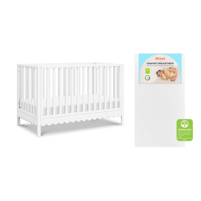 Sammy Scallop 4-in-1 Convertible Crib+ Matt. Bndl