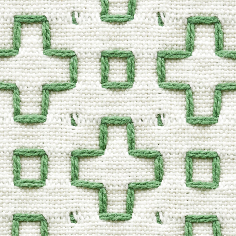 Scout Embroidery Fabric, Green