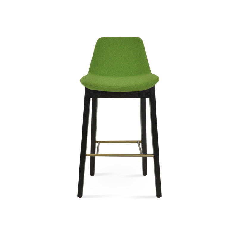 Pera HB Wood Counter, Counter Stool (24" Seat Height), White Leatherette