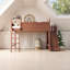 Lit mezzanine en bois massif avec tablettes de rangement, garde-robe et glissade amovible pour enfants, taille simple / double / grand-129527511-129527504