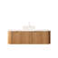 Meuble-lavabo suspendu de 122 cm (48 po) avec lavabo en verre cristal blanc, armoire de rangement, 2 tiroirs, préassemblé
