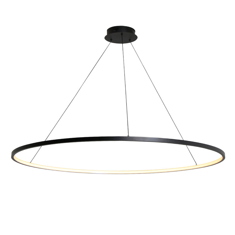 Luminaire suspendu rond rond Eliades, Noir mat, H 78,7 po x l 45,3 po x P 45,3 po