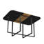 Ensemble de table et de salle à manger moderne 7 pièces, table de cuisine en grain de bois noir et 6 chaises en similicuir blanc, ensemble de coin-repas compact pour petits espaces, appartement, coin-repas