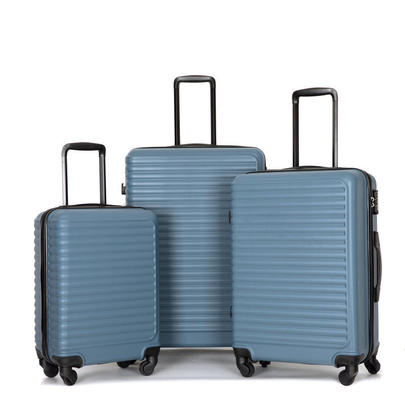 3-Piece Hardshell Luggage Set with TSA Lock & 360° Spinner Wheels, Blue