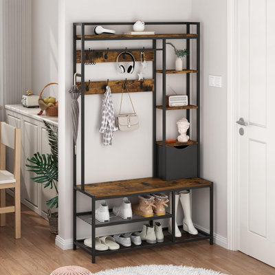 Portemanteau avec banc et rangement pour chaussures