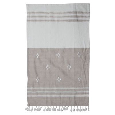 Cotton Stripe Embroidered Tea Towel Kitchen Towel