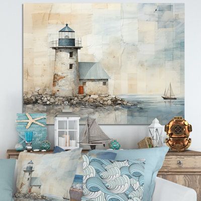 «Minimal Grey Light House Horizon II», reproduction sur toile