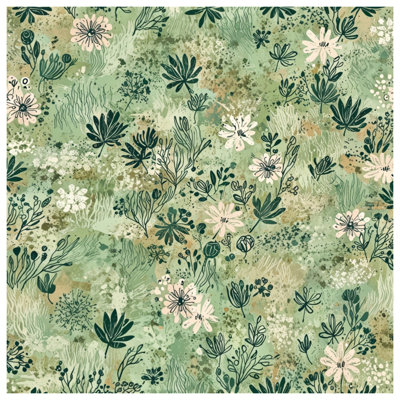 Floral Botanical Pattern Bath Mat