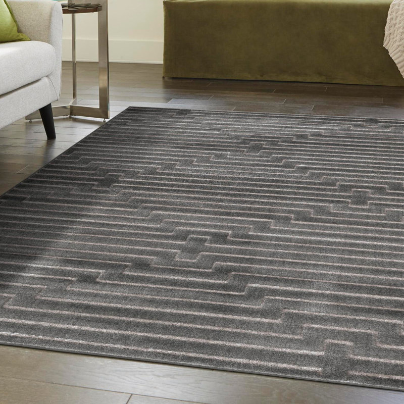 Latitude Run® Mirage Nikica Rug Gray and Silver, Rectangle 10' x 13'1"