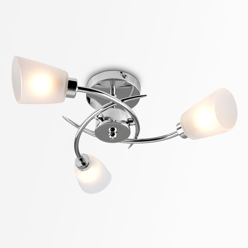 Saniya Glass Semi Flush Mount, Yes, Polished Chrome