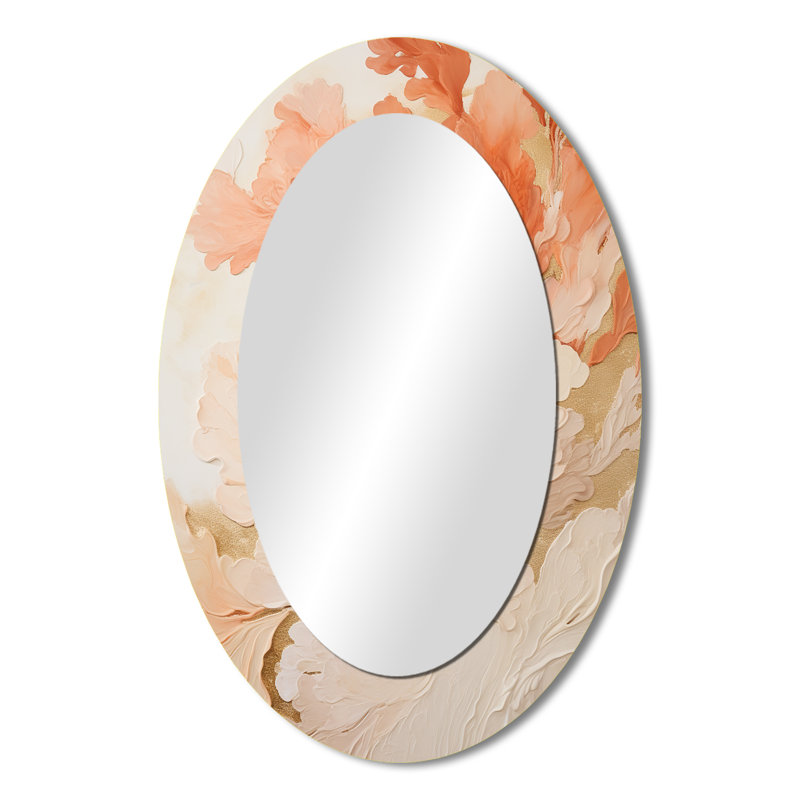 Miroir mural rose et blanc Coastal Coral Collage III - Crème, 36 po x 24 po