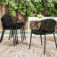 Chaises de patio empilables 2, noires. Conception respirante. Pieds en métal + plastique. Style moderne et simple. Ergonomique, capacité de 300 lb. 25,18 po x 23,43 po x 31,18 po. Assemblage requis, 2 chaises.-1828269372