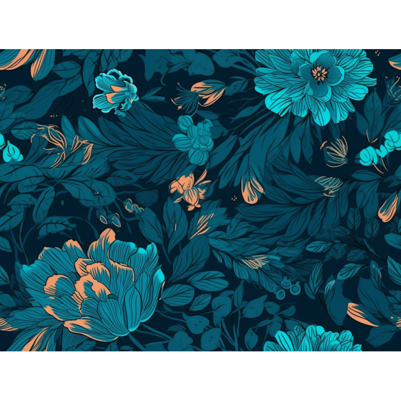 Machine Printed Comforter, Twin Extra Long Comforter, Navy/Turquoise