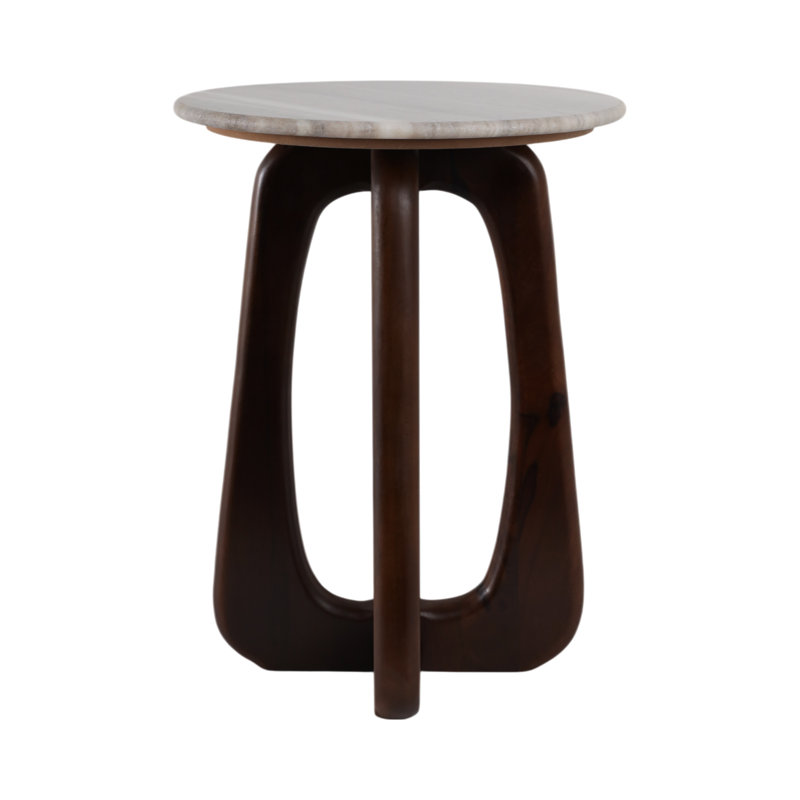 Sagebrook Home 20X15" Marble Top Accent Table, Beige/Brown, Beige