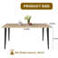 Table de salle à manger moderne de 63 pouces, plateau de table en bois et pieds en fer résistant à la rouille, table de cuisine rectangulaire pour 6 à 8 personnes, design industriel rustique pour la salle à manger, patio