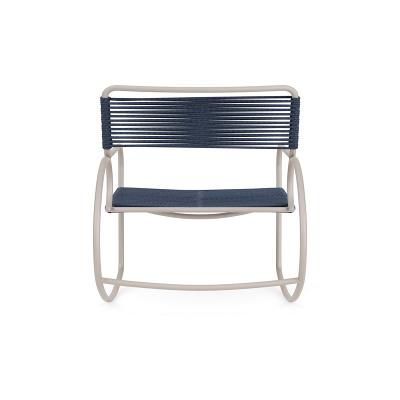 Walter Lamb Outdoor Rocker Chair, Dove/Blue