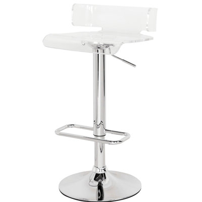 Tabouret ajustable avec siège transparent