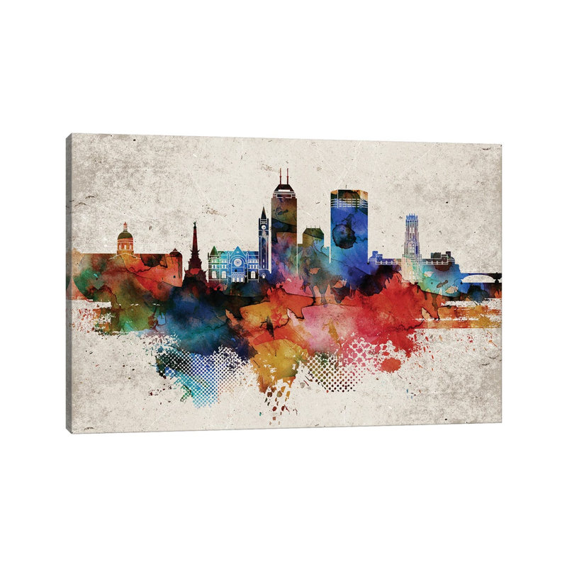 Indianapollis Abstract by WallDecorAddict - Wrapped Canvas Painting, 66.04cm H x 101.6cm W x 1.91cm D
