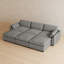 Canapé 3 places imperméable en chenille avec trois poufs amovibles-897109280
