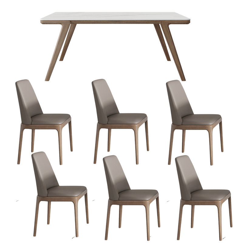 Ensemble de table et de chaises élégantes, H 29,52 po x L 62,99 po x l 31,49 po