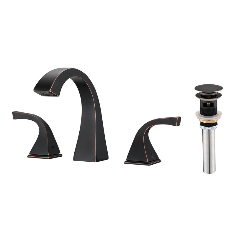 2-Handle Bathroom Sink Faucet With Drain, Oil Rubbed Bronze
