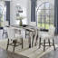 Ensemble de salle à manger 5 pièces moderne en faux marbre, table à hauteur de comptoir avec 4 chaises rembourrées-689615068