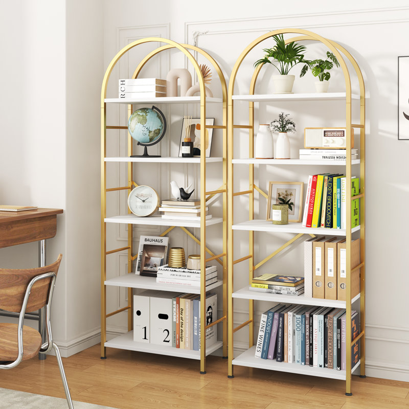  Étagère à livres H 67 po x l 23,6 po Sigourney, Doré