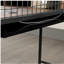 Bureau industriel en forme de L avec 2 tiroirs et tablettes, finition brune