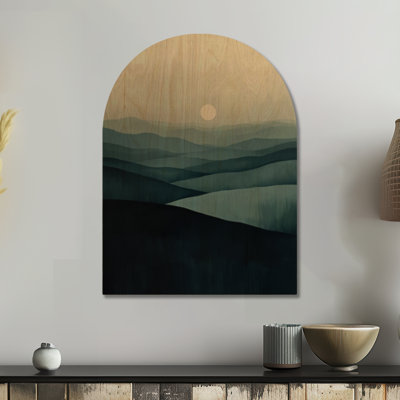 Pale Sun Ridges II - Décoration murale en bois arqué aux collines ondulantes