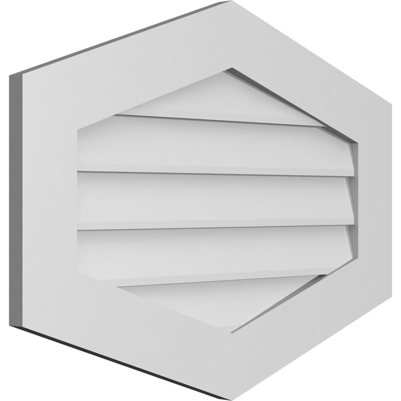 Ventilé vertical à pignon vertical 4/12 po, H 22 po x l 30 po x P 1 po