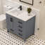 Meuble-lavabo simple 36 po avec plateau en quartz blanc Rooh-101808767-101808768
