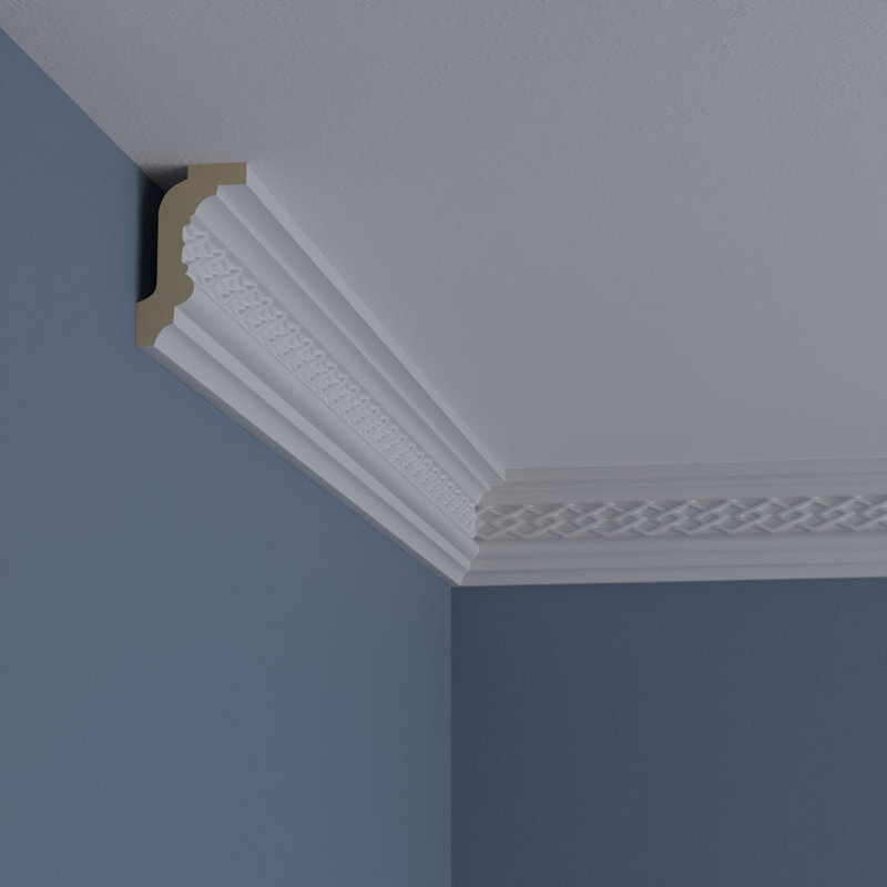 White Polyurethane Traditional Crown Moulding 94.5" Length