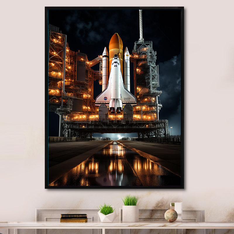 «Bamel Space Shuttle Legacy Of Exploration II», reproduction sur toile, H 32 po x l 16 po x P 1 po, Cadre flottant noir