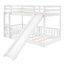 Lit simple superposé au-dessus d'un lit simple avec glissière et échelle, blanc-1562581057