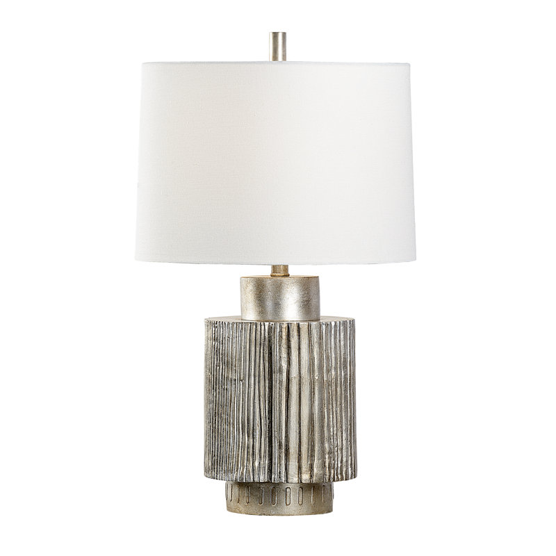 Lampe de table 27,5 po adagio, Feuille d'argent antique