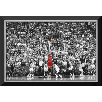 Michael Jordan Last Shot Framed Canvas (33.5" by 23.5")
