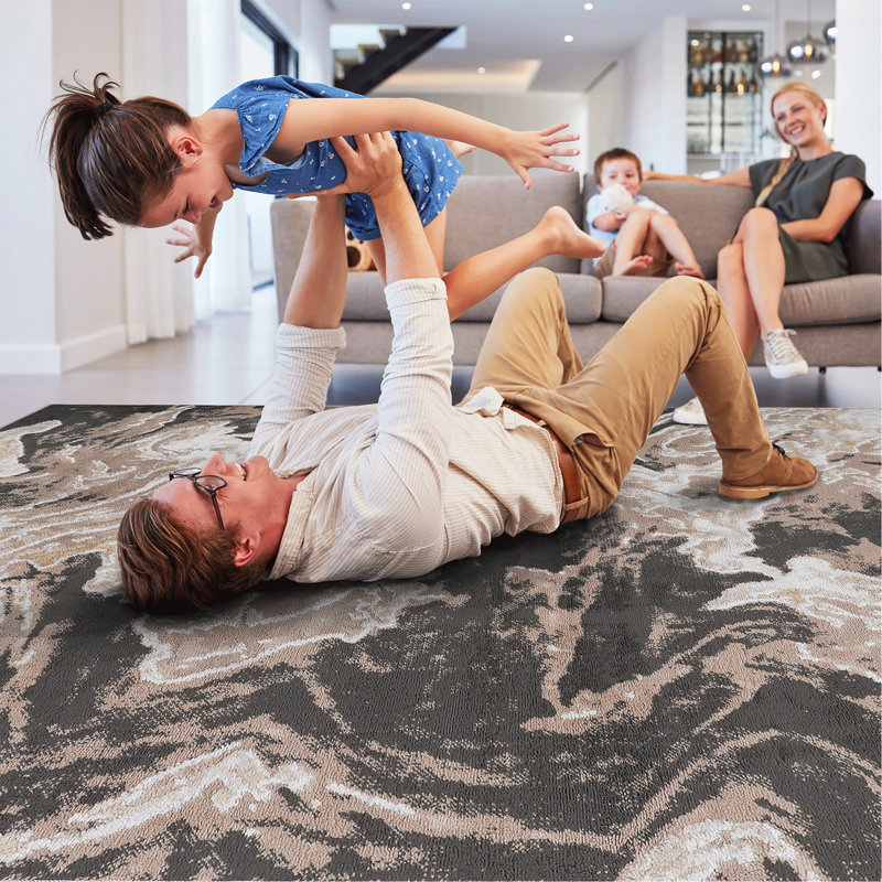 6X9 L.Brown /Abstract Non-Shedding Living Room Bedroom Dining Home Office Stylish And Stain Resistant Area Rug